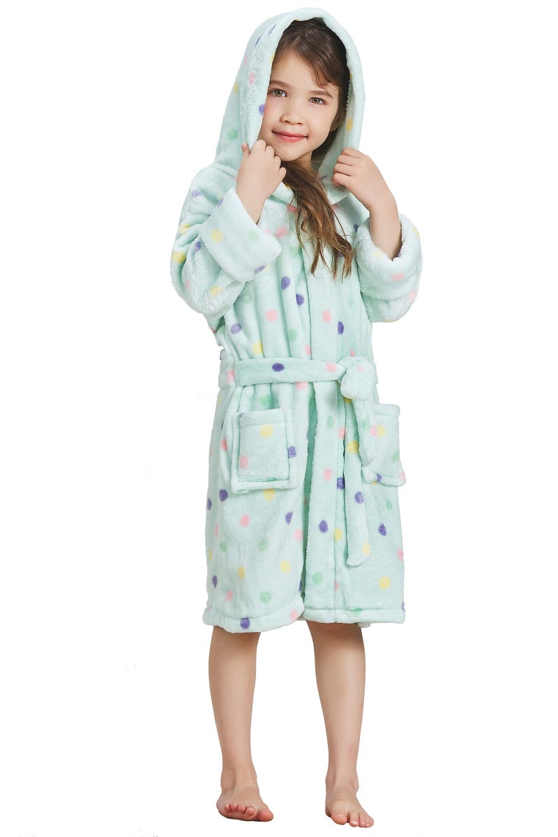 ECHERY Boys Girls Bathrobes Toddler Robes Children's Plush Soft Coral Fleece Hooded Pajamas Sleepwear for Kids - Image 4